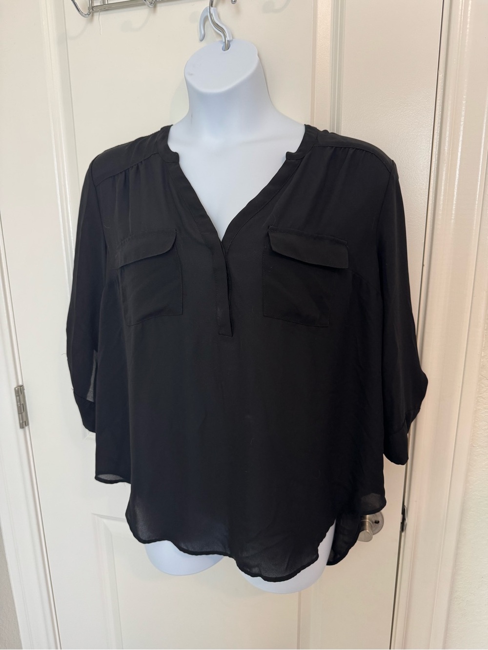 torrid Black V-Neck Pullover Blouse
